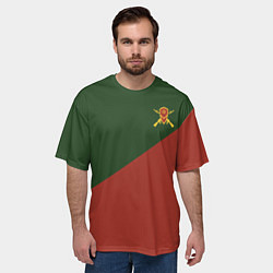 Футболка оверсайз мужская Мотострелковые войска: герб со щитом, цвет: 3D-принт — фото 2