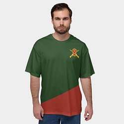Футболка оверсайз мужская Мотострелковые войска: герб со щитом, цвет: 3D-принт — фото 2