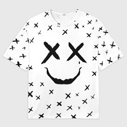 Футболка оверсайз мужская Смайл фейс, цвет: 3D-принт
