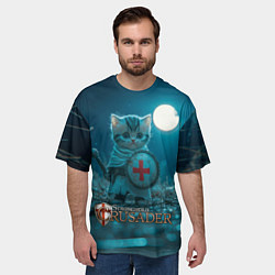 Футболка оверсайз мужская Stronghold Crusader котик рыцарь, цвет: 3D-принт — фото 2