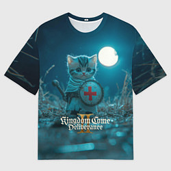 Футболка оверсайз мужская Kingdom Come Deliverance 2 котик рыцарь, цвет: 3D-принт