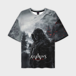 Мужская футболка оверсайз Assassins Creed охотник в горах