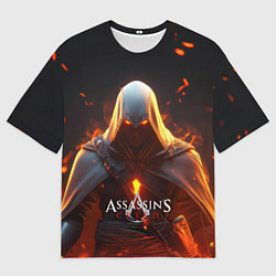 Футболка оверсайз мужская Assassins Creed fire, цвет: 3D-принт