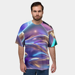 Футболка оверсайз мужская Волны космические, цвет: 3D-принт — фото 2