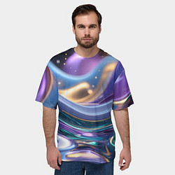 Футболка оверсайз мужская Космическая краска, цвет: 3D-принт — фото 2