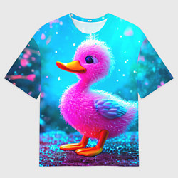 Мужская футболка оверсайз Розовая уточка