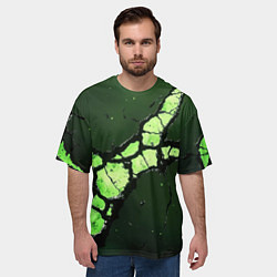 Футболка оверсайз мужская Объемный разлом плиты, цвет: 3D-принт — фото 2
