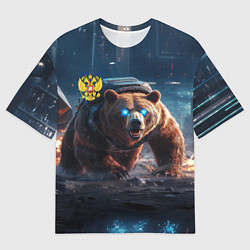 Мужская футболка оверсайз Русский медведь-победитель