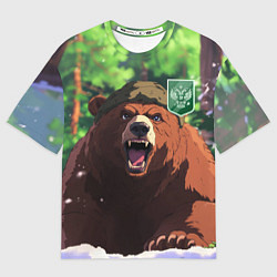 Мужская футболка оверсайз Русский медведь патриот