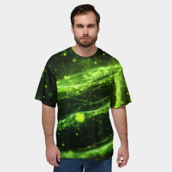 Футболка оверсайз мужская Текстура зеленая жидкость, цвет: 3D-принт — фото 2