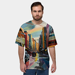 Футболка оверсайз мужская Улица в стиле экспрессионизм, цвет: 3D-принт — фото 2