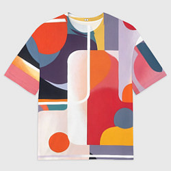Футболка оверсайз мужская Абстракция из фигур и линий, цвет: 3D-принт