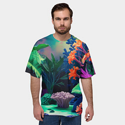 Футболка оверсайз мужская Морское дно с кораллами, цвет: 3D-принт — фото 2