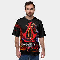 Футболка оверсайз мужская Assassins Creed Shadows - samurai, цвет: 3D-принт — фото 2