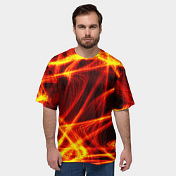 Футболка оверсайз мужская Огненный трек, цвет: 3D-принт — фото 2
