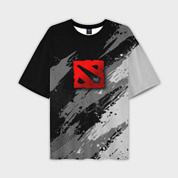 Мужская футболка оверсайз Dota 2 - монохромный серый