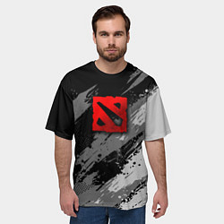 Футболка оверсайз мужская Dota 2 - монохромный серый, цвет: 3D-принт — фото 2