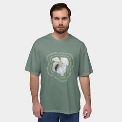 Футболка оверсайз мужская Весна пчела на цветке, цвет: 3D-принт — фото 2