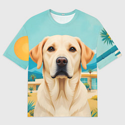 Мужская футболка оверсайз Лето и лабрадор
