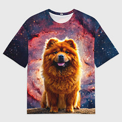 Футболка оверсайз мужская Чау-чау в космосе, цвет: 3D-принт