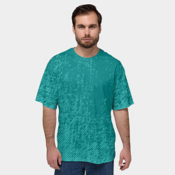 Футболка оверсайз мужская Джинс с потертостями-зеленый, цвет: 3D-принт — фото 2