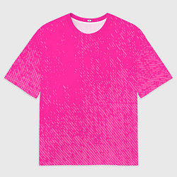 Футболка оверсайз мужская Джинс с потертостями-розовый, цвет: 3D-принт