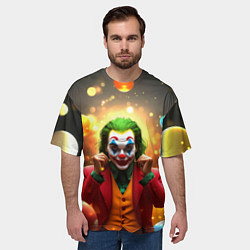 Футболка оверсайз мужская Джокер в шариках, цвет: 3D-принт — фото 2