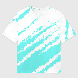 Футболка оверсайз мужская The color is light blue and white, цвет: 3D-принт