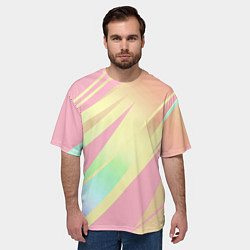 Футболка оверсайз мужская Нежный розовый абстрактный, цвет: 3D-принт — фото 2