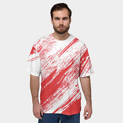 Футболка оверсайз мужская The color is white and red, цвет: 3D-принт — фото 2