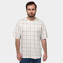 Футболка оверсайз мужская Светлый узор - классическая клетка, цвет: 3D-принт — фото 2