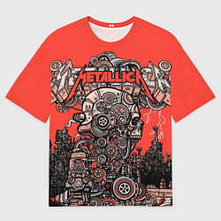 Футболка оверсайз мужская Metallica - iron skeleton, цвет: 3D-принт