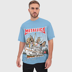 Футболка оверсайз мужская Metallica - on the ship, цвет: 3D-принт — фото 2