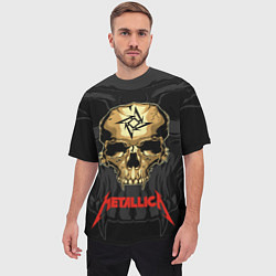 Футболка оверсайз мужская Metallica - skull with fangs, цвет: 3D-принт — фото 2