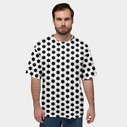 Футболка оверсайз мужская Текстура футбольного мяча, цвет: 3D-принт — фото 2