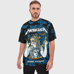 Футболка оверсайз мужская Metallica - skeleton and butterflies, цвет: 3D-принт — фото 2