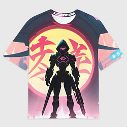 Футболка оверсайз мужская Воин аниме, цвет: 3D-принт