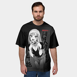 Футболка оверсайз мужская Эта фарфоровая кукла - влюбилась, цвет: 3D-принт — фото 2