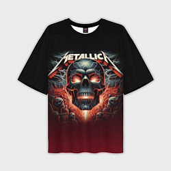 Мужская футболка оверсайз Metallica - fire skull
