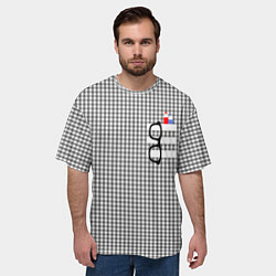 Футболка оверсайз мужская Черные очки висят на кармане, цвет: 3D-принт — фото 2