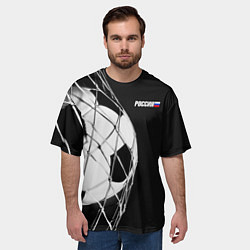 Футболка оверсайз мужская Футбольный мяч в сетке ворот, цвет: 3D-принт — фото 2
