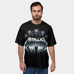 Футболка оверсайз мужская Metallica thrash metal - gesture, цвет: 3D-принт — фото 2
