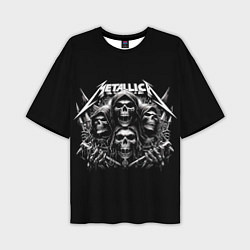 Мужская футболка оверсайз Metallica - four skulls