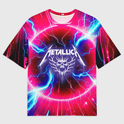 Футболка оверсайз мужская Metallica - neon glow, цвет: 3D-принт