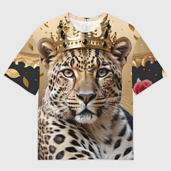 Мужская футболка оверсайз Королевский леопард
