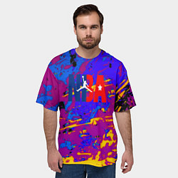 Футболка оверсайз мужская NBA краски неон, цвет: 3D-принт — фото 2