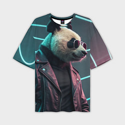 Мужская футболка оверсайз Cyberpunk panda
