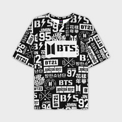 Мужская футболка оверсайз Bangtan Boys pattern black