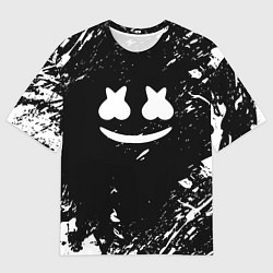 Мужская футболка оверсайз Marshmello брызги красок