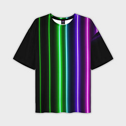 Футболка оверсайз мужская Neon lines, цвет: 3D-принт
